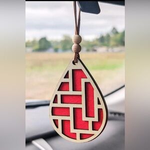 Geometric Car Air Freshener - Natural Boho Air Freshie -Essential oil diffuser